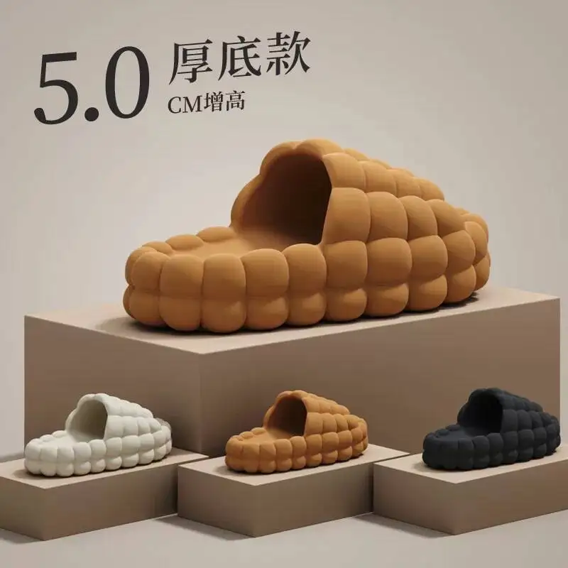 

2026 Cloud Cushion Thick Sole Slippers Women Summer Non Slip Soft Slides Indoor Bathroom Home Outdoor Sandals