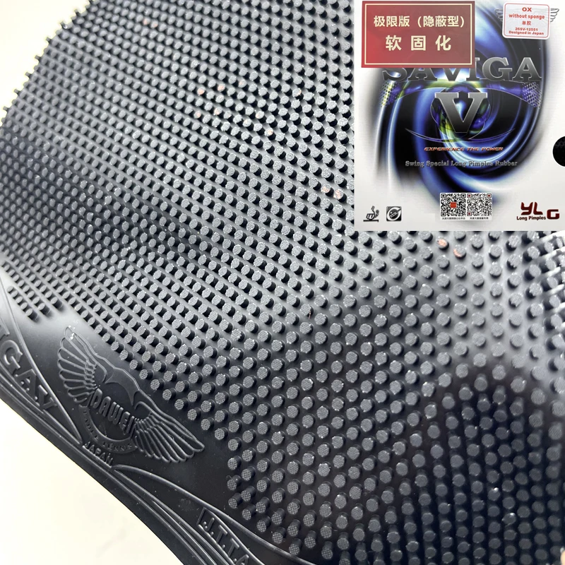 

DAWEI SAVIGA V Soft Cured Table Tennis Rubber Long Pimples OX Black Red Medium Pips 1.8-2.1mm Ping Pong Rubber Without Sponge