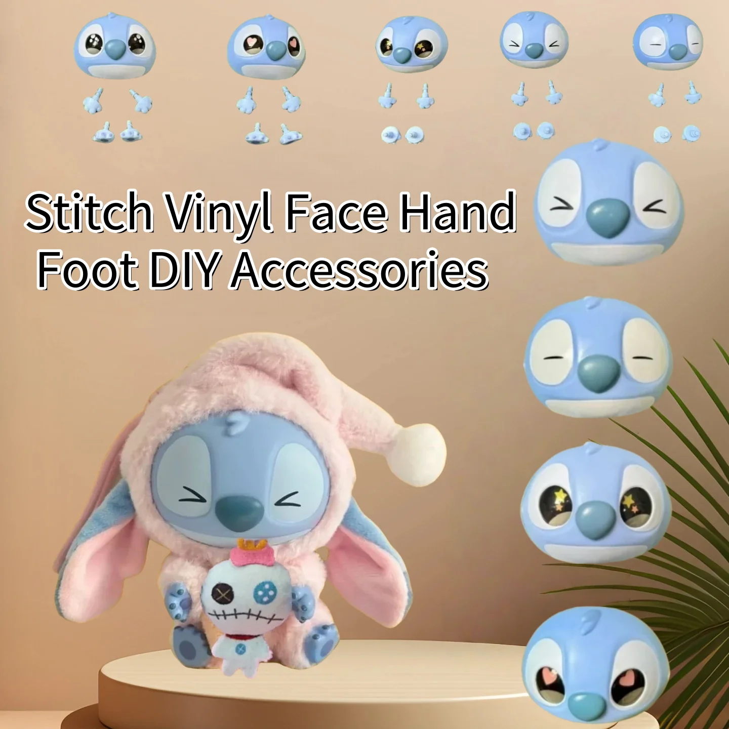 Accesorios DIY de muñeca Disney Stitch, serie Eat Alething Before Sleep, caja ciega de juguete, muñeca de vinilo, cara, manos y pies, juguete para regalo DIY