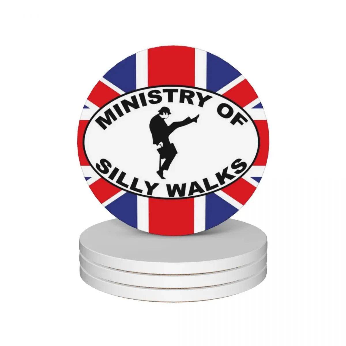 

Ministry of silly walks Ceramic Coasters (Set of 4) coffee cup stand for drinks aesthetic custom cute kitchen supplies Coasters