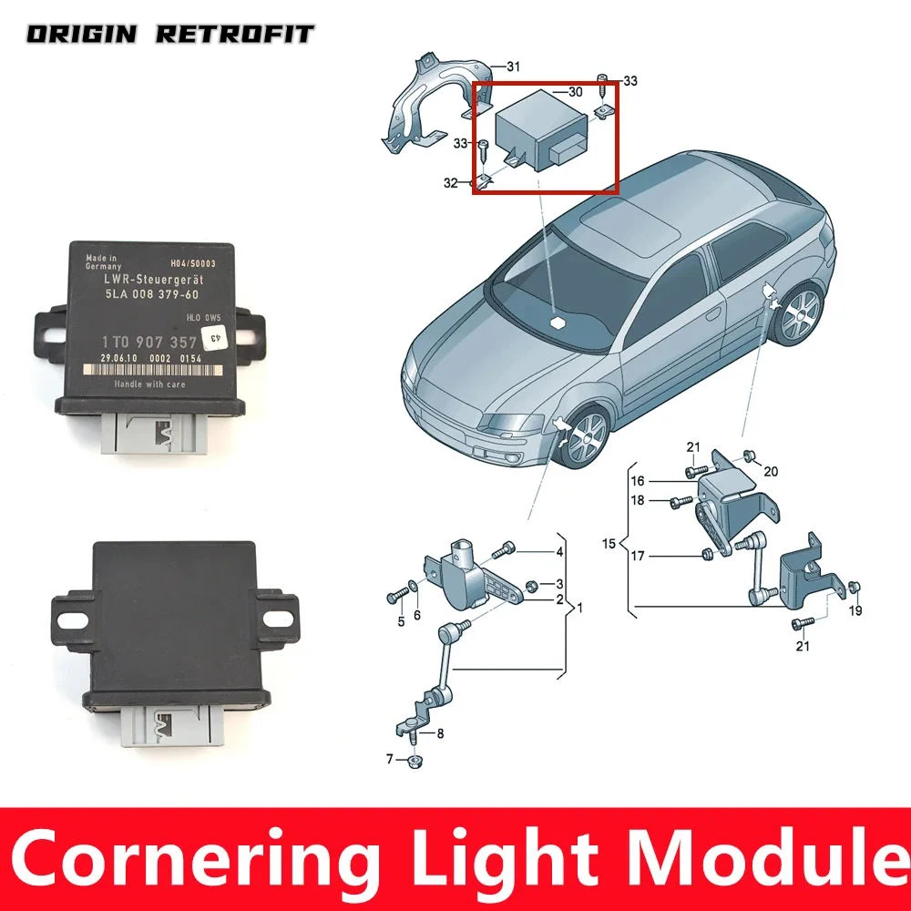 

1T0 907 357 AFS Cornering Adaptive Light Control Unit for VW Jetta Touran Golf SKODA Octavia SEAT Leon Altea