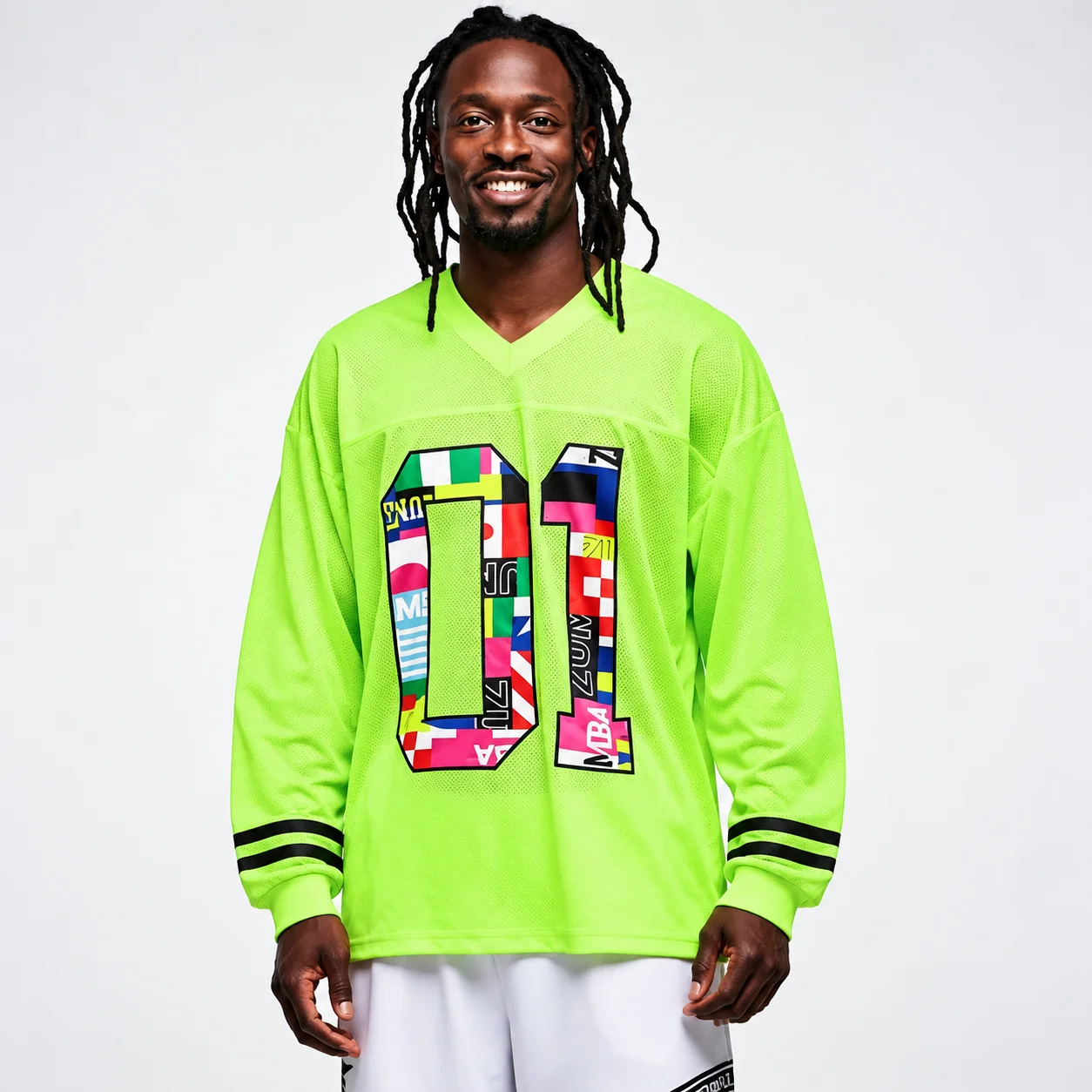 New Style 01 Colorful Flag 3D Print Loose and Soft Comfortable Long-sleeved Men's and Women's Identical Round-neck T-shirt Top