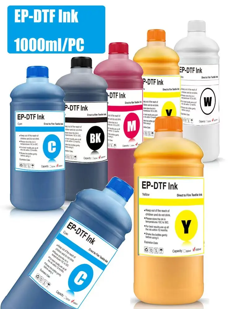 EP-DTF Ink 1000ML Direct to Transfer Film Ink For Epson Print head i3200 XP600 TX800 L1800 1390 L805 All DTF Ink Printing
