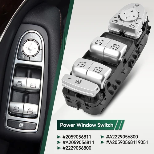 Imagen 2 del producto 2229056800 Interruptor de ventanilla principal eléctrico compatible con Benz Clase C W205 S205 C180 C200 C220 C250 C300 C450 Clase E W213 W222