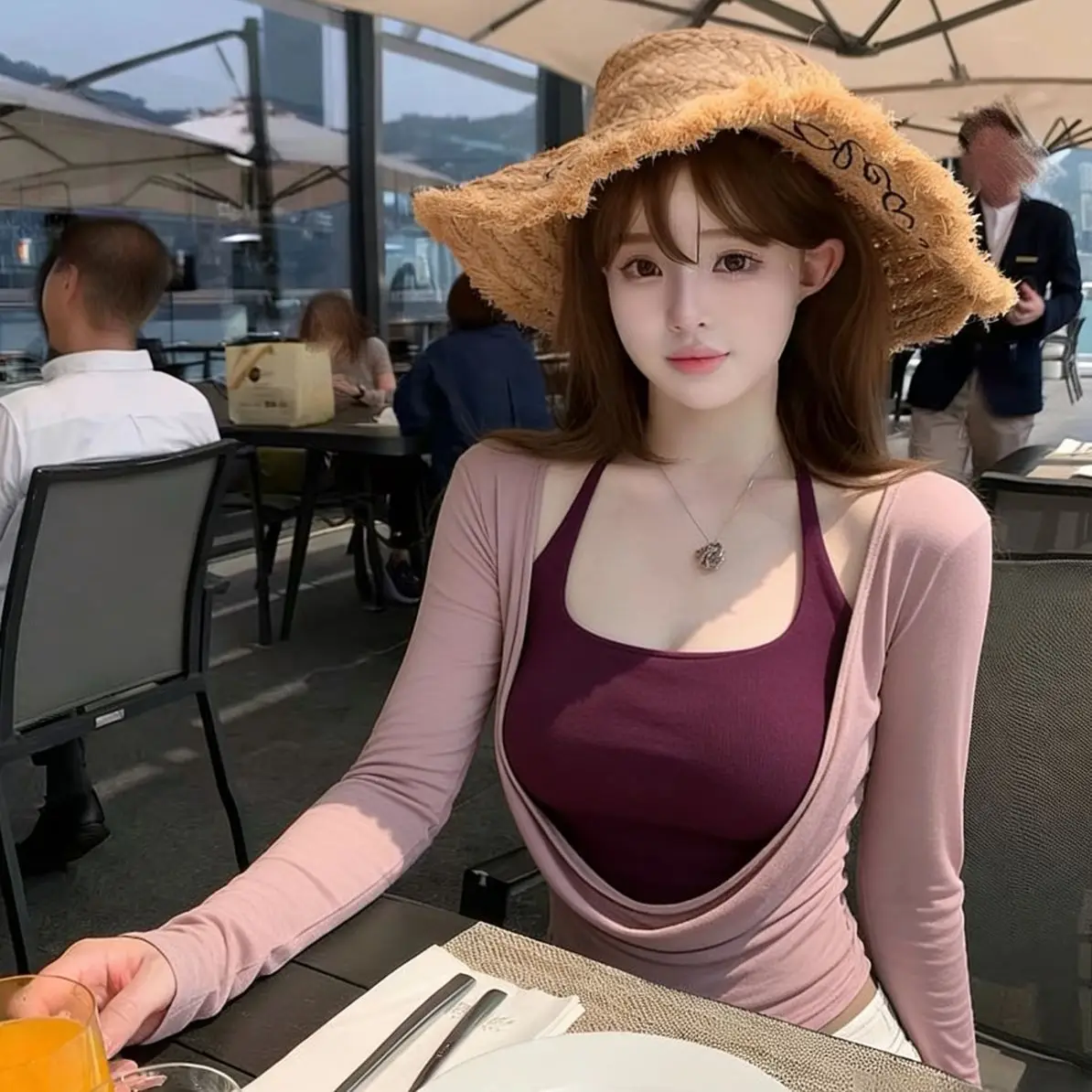 

Ladies Long Sleeve Neck Hanging T-Shirt Set Slimming Design Spring New Style Casual Fashion Korean Style Two-Piece Suit