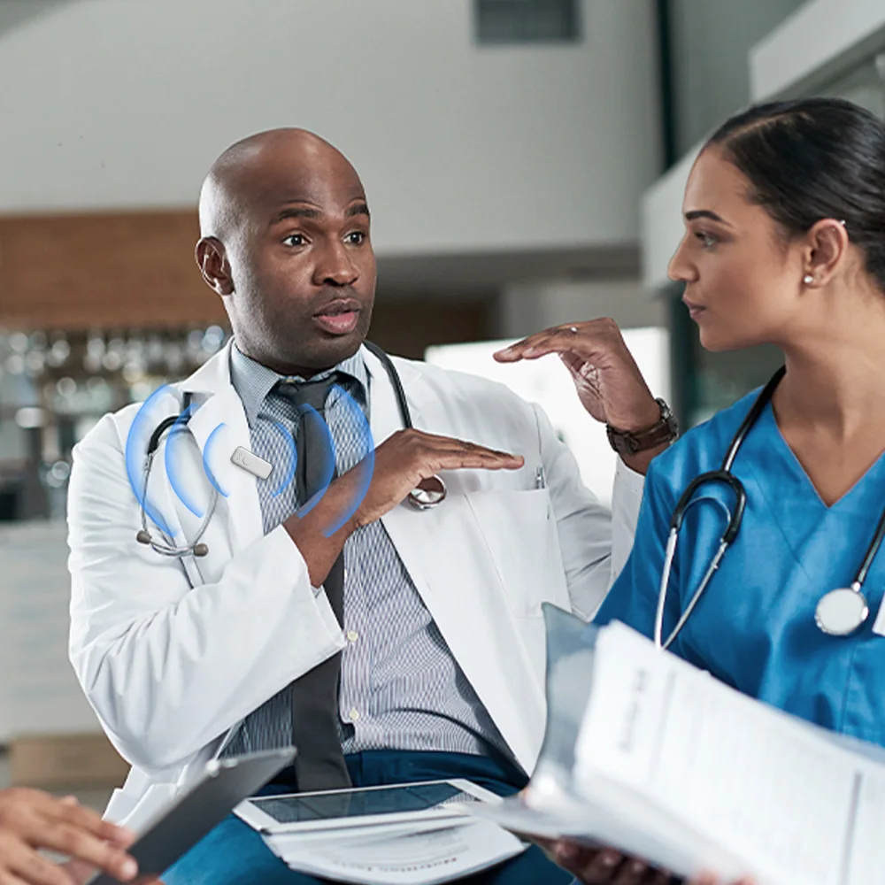 Push-to-Talk AI Chatmic with BT 5.2, 10M Range, and 17-Hour Working Time for Seamless Business Communication