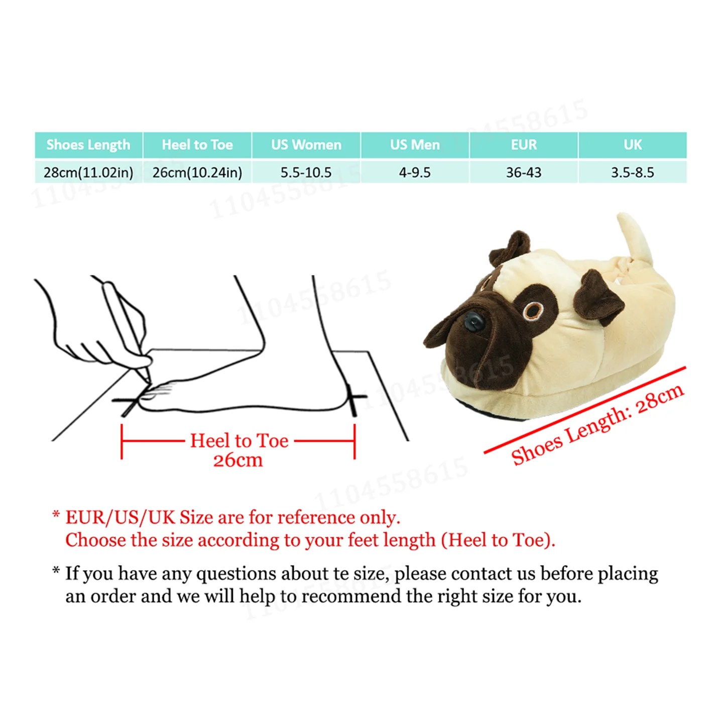 YanQing New Pug Plush Slippers Cute Cartoon Pug Dog Stuffed Slippers Funny Animals Furry House Slippers Birthday Gifts