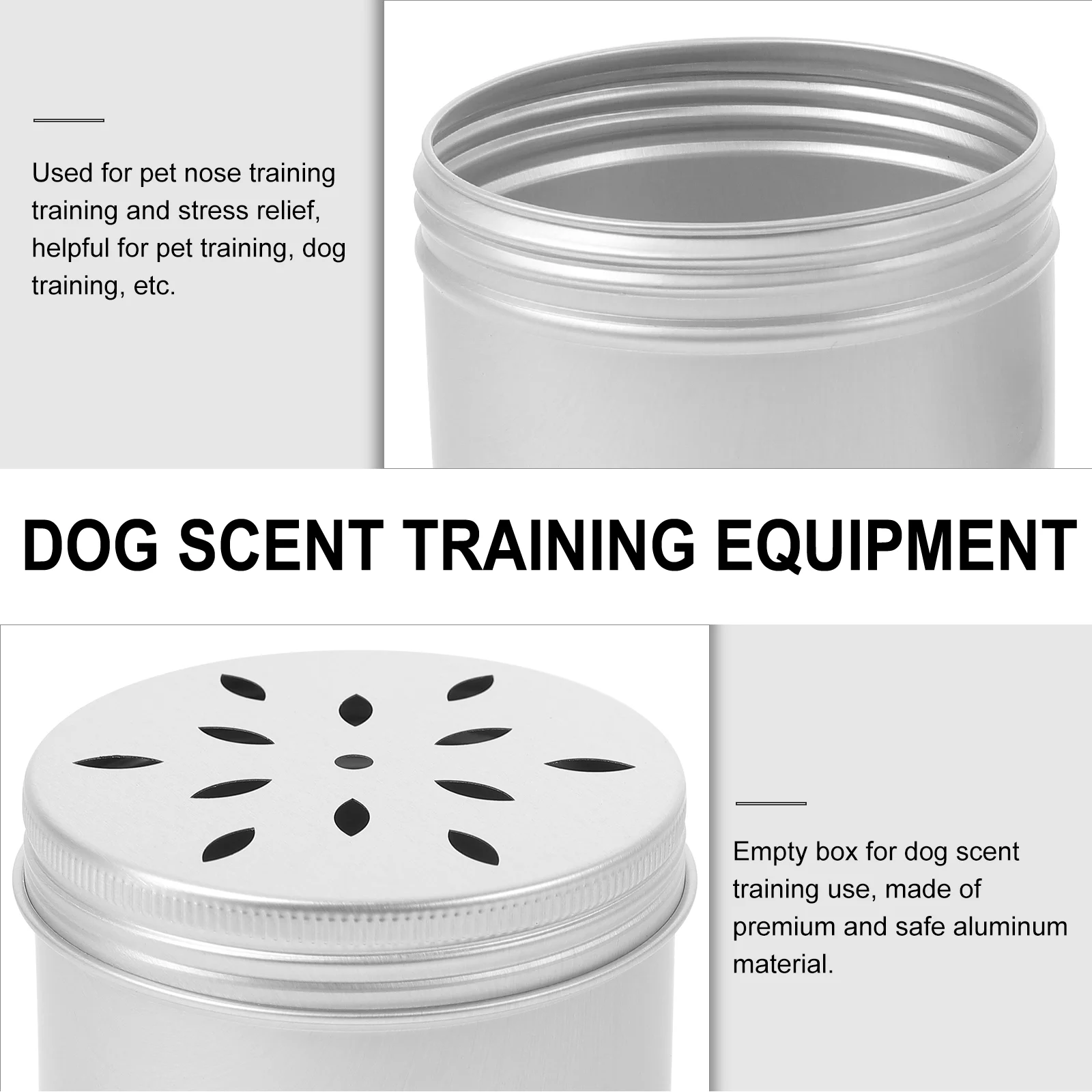 10 Pcs Puppy Dog Scent Training Boxes Keep Warm Aluminum Nose Holder Odor Case Work Equipment Kit Container