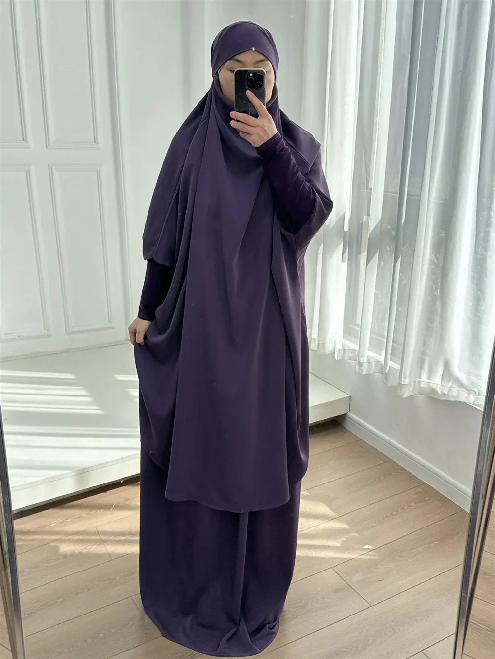 16 colori 2 pezzi Set Ramadan Eid Abaya modesto Donna Abito musulmano Abito Hijab Caftano Robe Femme Musulmane Islam Caftano Kebaya Set