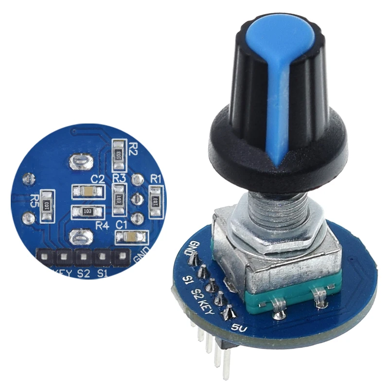 TZT Rotary Encoder Module for Arduino Brick Sensor Development Round Audio Rotating Potentiometer Knob Cap EC11