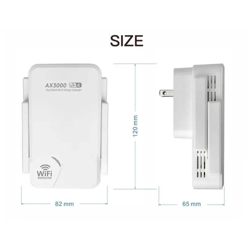 AX3000Mbps Wifi 6 Dual Band Wireless WiFi Repeater Wifi6 Extender Easy Setup Wifi Amplifier