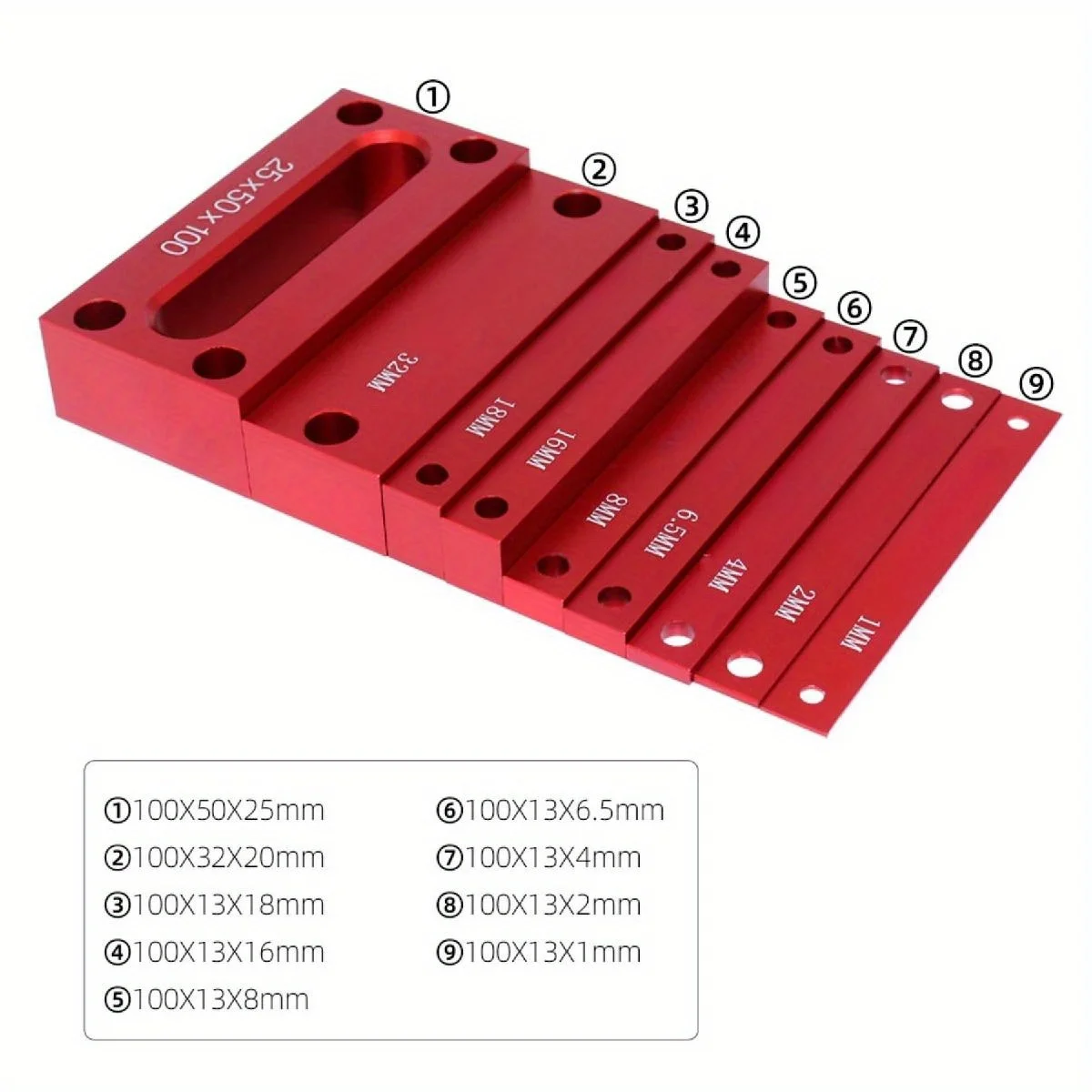 9Pcs Setup Blocks Woodworking - Aluminum Height Gauge Blocks Set - Precision Setup Bars Measuring Tools for Router and Table Saw