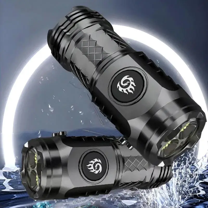 High Lumens Mini Flashlight 5 Modes Rechargeable Led Bright Camping Pocket Flashlight Tiny Handheld Flashlight Hiking