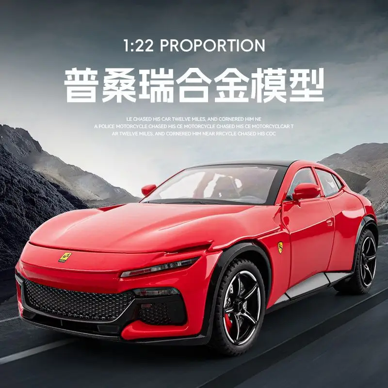

1:22 Ferrari Purosangue Diecast Alloy SUV Model with 6 Openable Doors Front Wheel Steering for Car Collectors Hobby Display