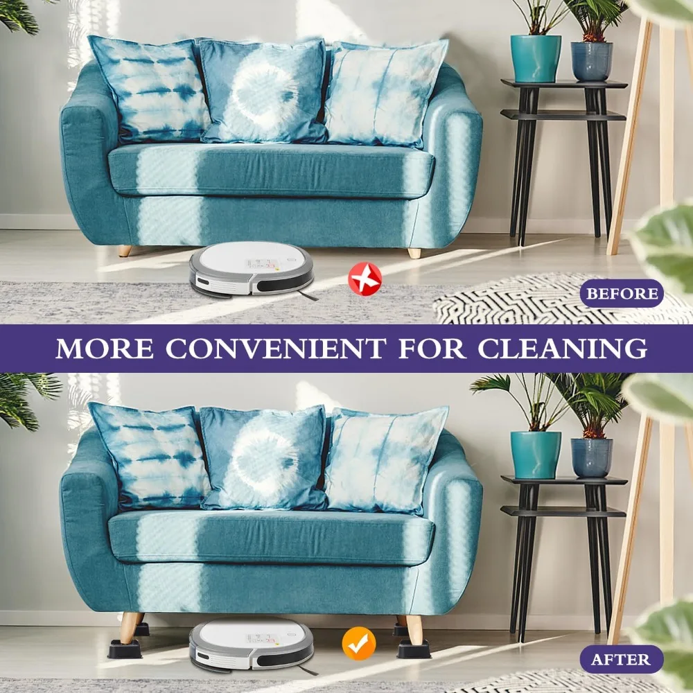 رافعات سرير 2 بوصة شديدة التحمل 4 عبوات، رافعات أثاث على شكل حرف L مقاس 2 بوصة تدعم 5000 رطل، رافعات رفع كبيرة الحجم لإطار سرير النوم