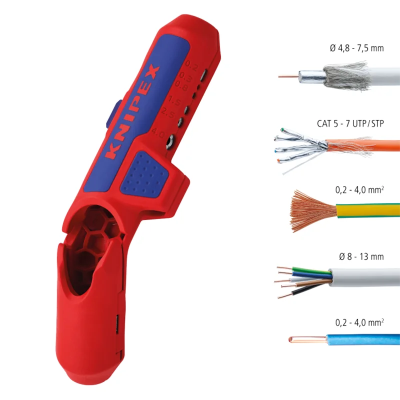 KNIPEX 16 95 02 SB Bending Handle Wire Stripper Bending Handle Wire Stripper Wire And Cable Data Wire Stripper