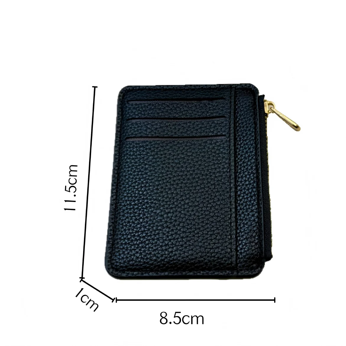Portfelik na karty Homefish Mini Zipper CardBag Slim ID Bank Purse Wallet Credit Organizer Przenośny Mały Ultracienki Krótki Portfel Męski Czarny — zdjęcie 6