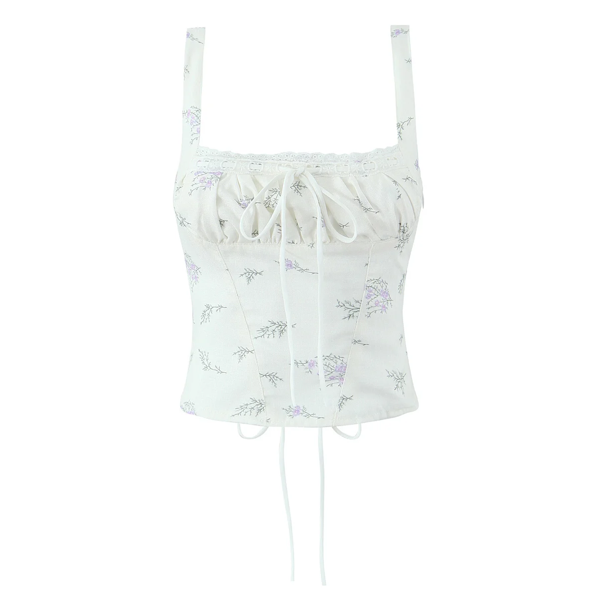 섹시한 레이스 트림 벨트 허리 타이 달콤한 슬립 원피스, 여성용 트렌디하고 유니크한 플로럴 프린트 크롭탑, 2025년 봄 신상