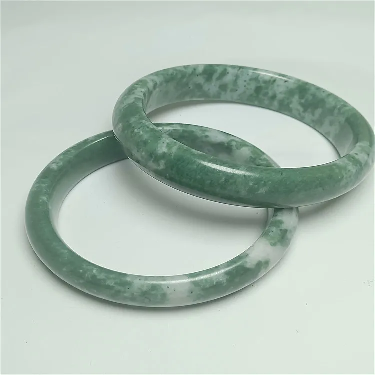 

Myanmar jadeite bean green yang green jade bracelet women's flat strip