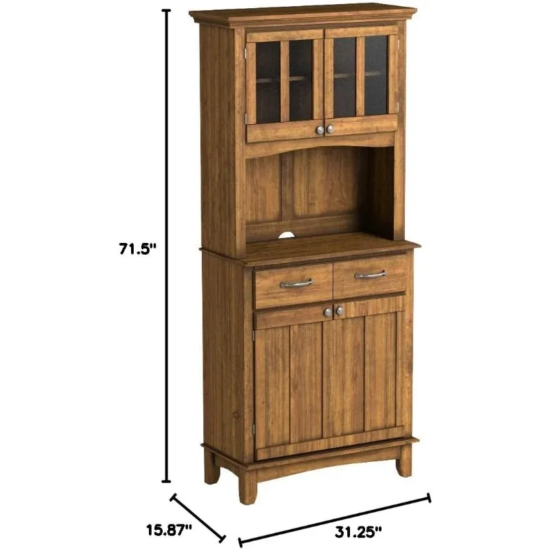 Buffet of Buffet Cottage Oak with Wood Top with Hutch Freestanding Kitchen Pantry Cabinet  Hutch Cabinet for Kitchen Dining Room