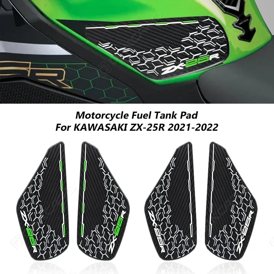 Stiker bantalan tangki bahan bakar sepeda motor 3D Tankpad untuk KAWASAKI ZX-25R ZX25R 2021 2022 Aksesori dekorasi penutup tangki stiker