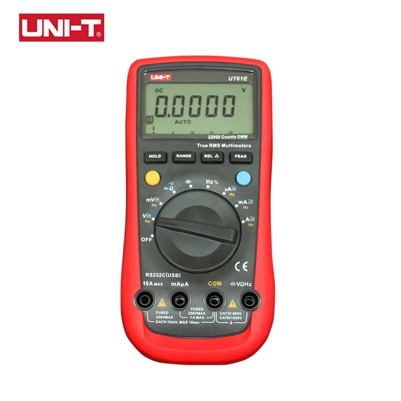 Medidor Multímetro Digital True Rms 1000v ac dc Tester de Tensão Modo Relativo 22000 Contagens Alta Confiabilidade Uni-t-ut61e