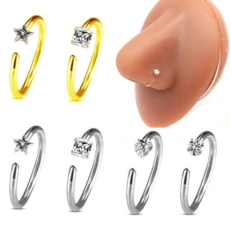 Anneau de nez, Piercing en forme de cœur, cerceau, Segment articulé en Zircon, Septum, Piercing, anneaux Nariz