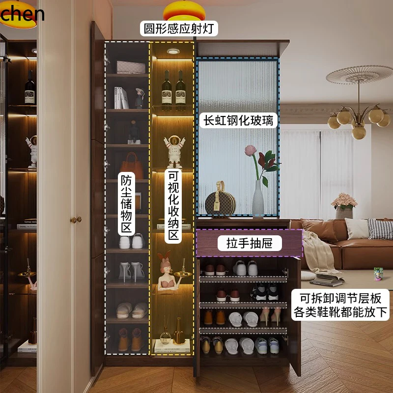 YXY خزانة المدخل باب الدخول خزانة الأحذية شاشة متكاملة ديكور حديث بسيط خزانة بهو منزلية #2