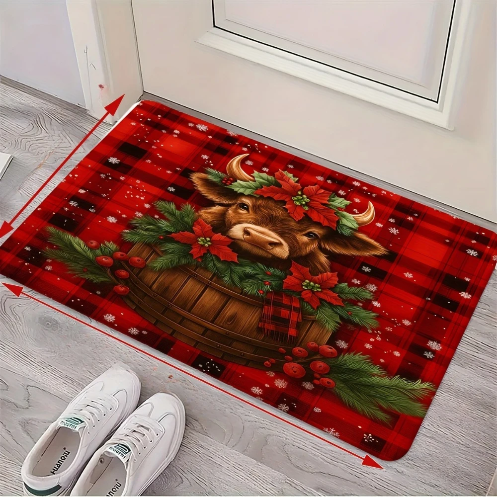 Three Horse Welcome graphics welcome rug entryway hallway indoor space Entry Door Mat home decor Christmas Present