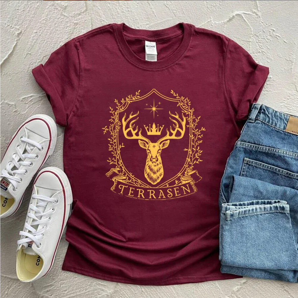 Terrasen Shirt Throne of Glass Merch Sarah J Maas Bookish Shirt Booklover Gift ACOTAR Crescent City Velaris Tops Graphic Tees