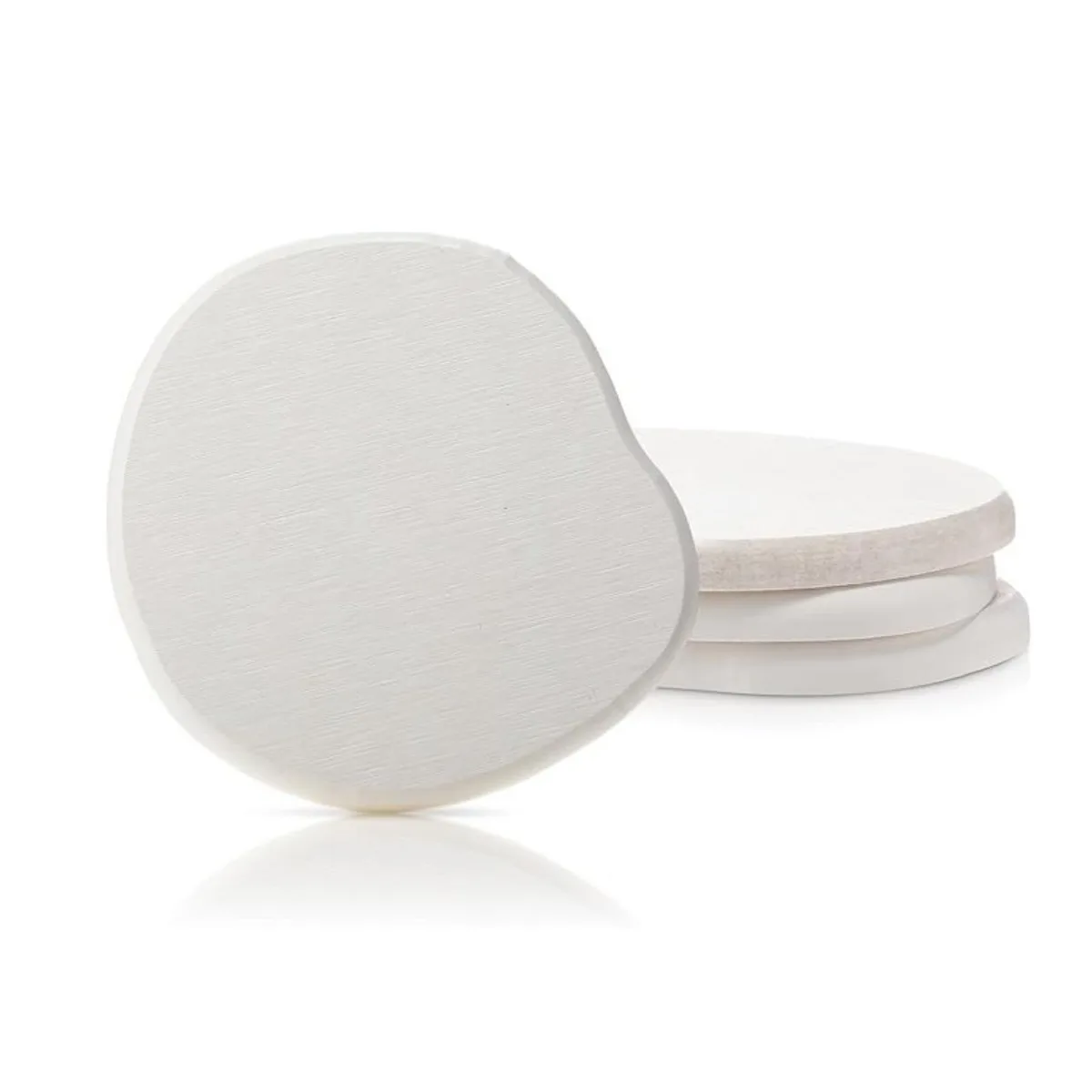 Diatomaceous Earth Coasters Cool Absorbent Quick-Dry Drink Coasters for Desks Cute Modern Stone Design with White Aesthetic