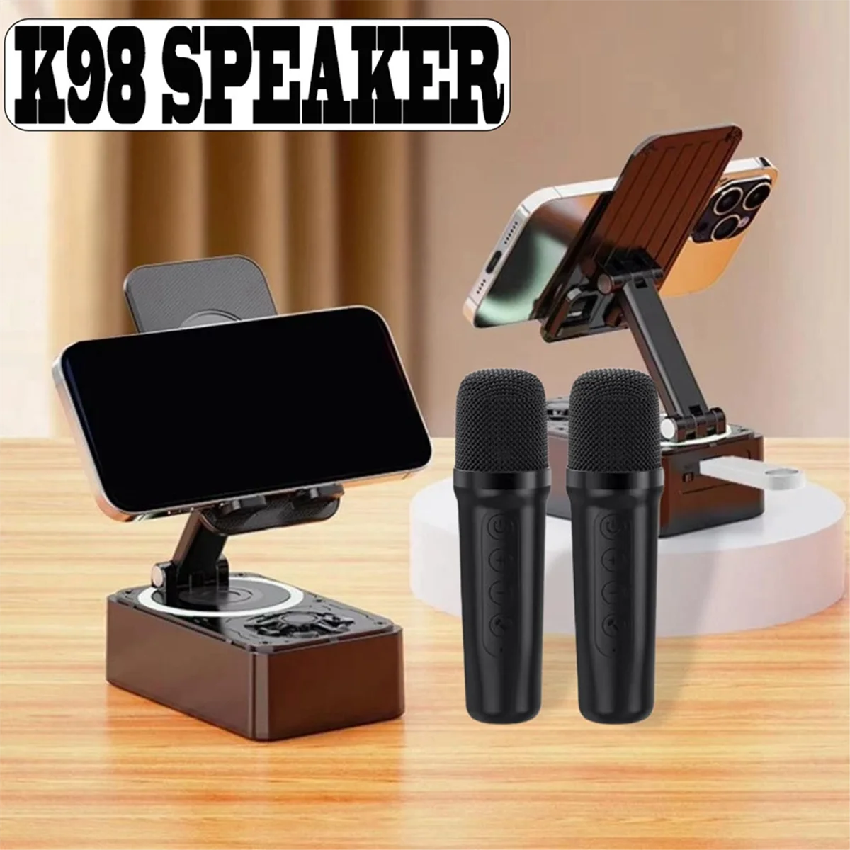 

N84R Mobile Phone Holder Bluetooth Speaker Outdoor Mini Home Desktop Folding Lazy Holder Audio 2 in 1