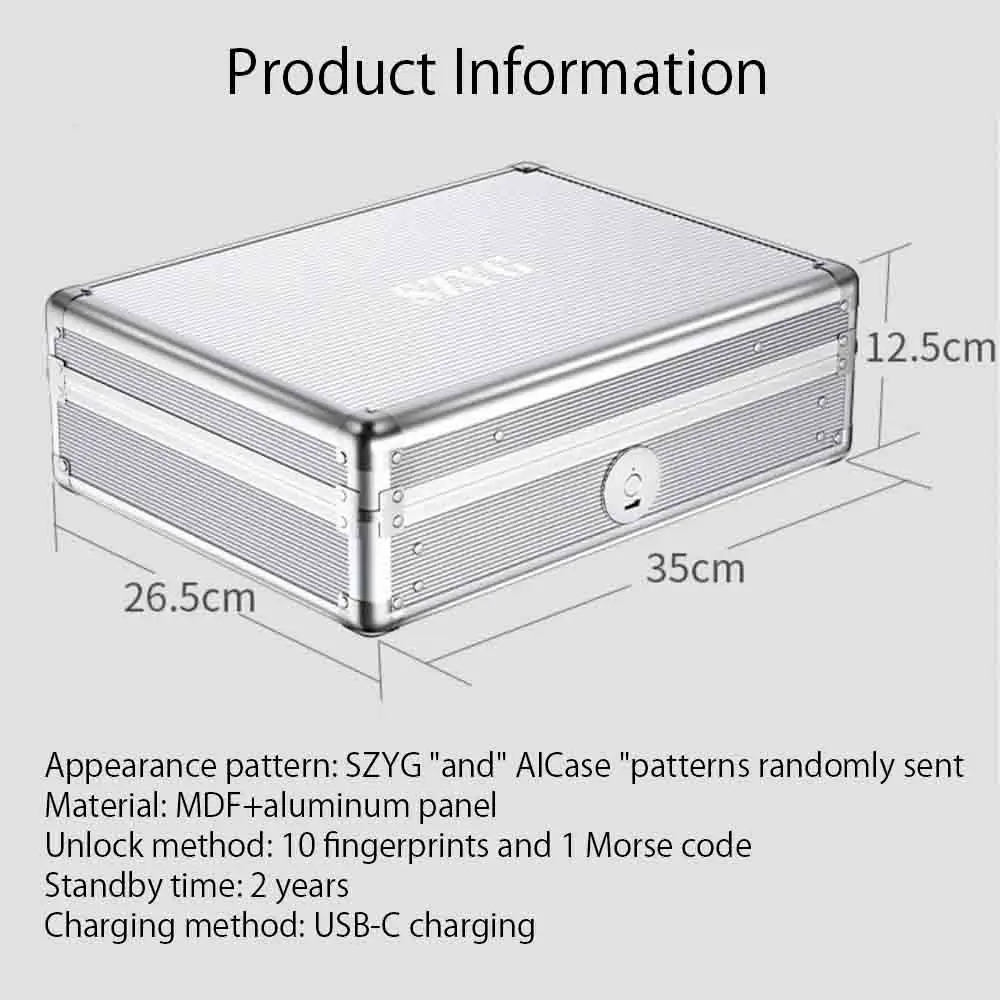 Imagem -02 - Fingerprint Safe Box com Código Morse Lock Armazenamento de Jóias Secret Hidden Safe Biométrica Jóias Privacidade Inteligente