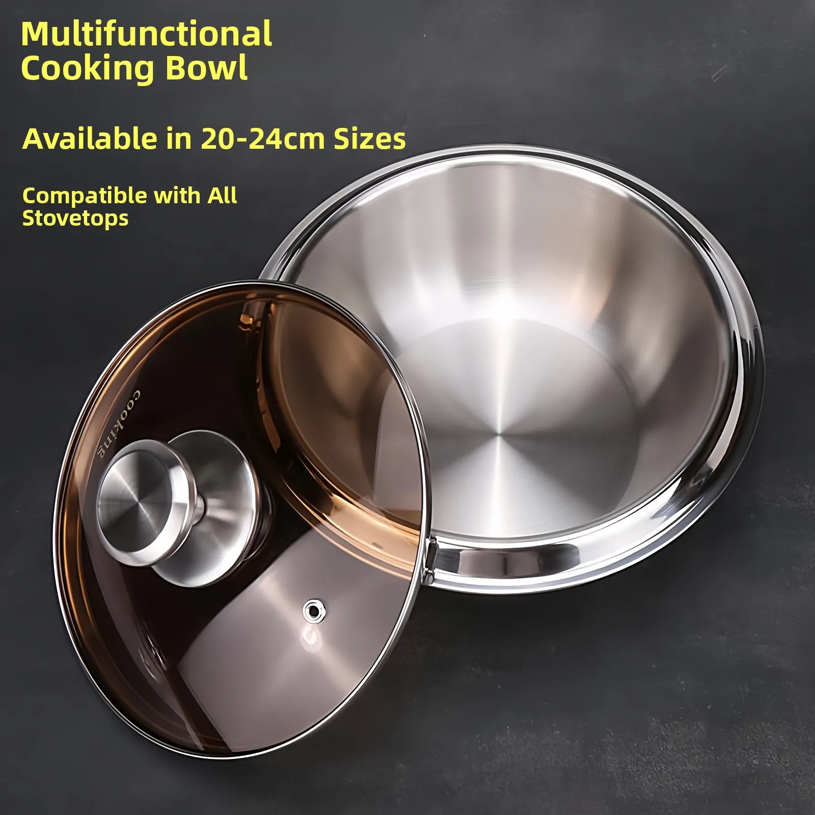 

Ультратонкая кастрюля из нержавеющей стали 304 для супов, морепродуктов, креативного приготовления хот-пота, лапши быстрого приготовления, глубокая кастрюля для тушения и пароварка