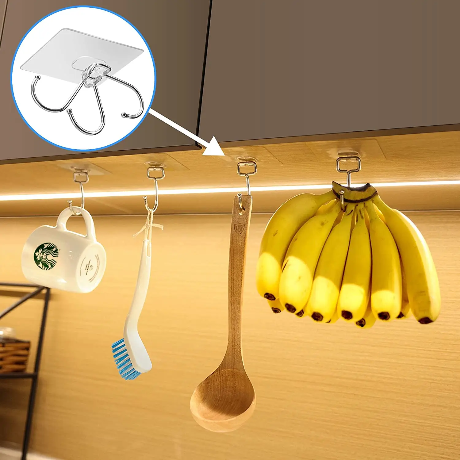 10/1Pcs Transparent Wall Hooks Strong Self Adhesive Hanger Plug Socket Holders Door Sticky Hanging Hook for Kitchen Bathroom