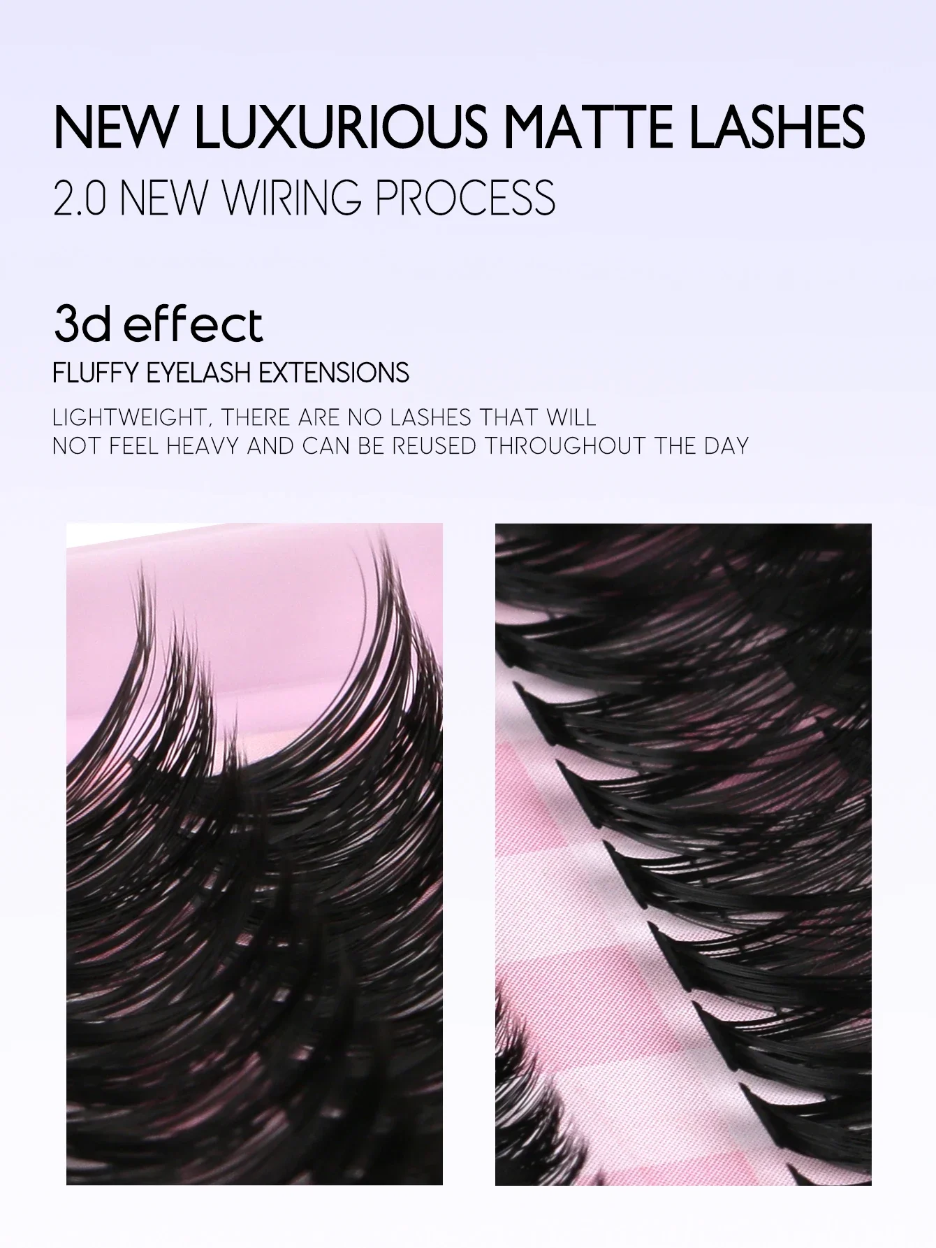 Groinneya kit de clusters de cílios, kit de clusters de cílios de gato, 640 peças com ligação de cílios e selo, extensões de cílios, faça você mesmo em casa