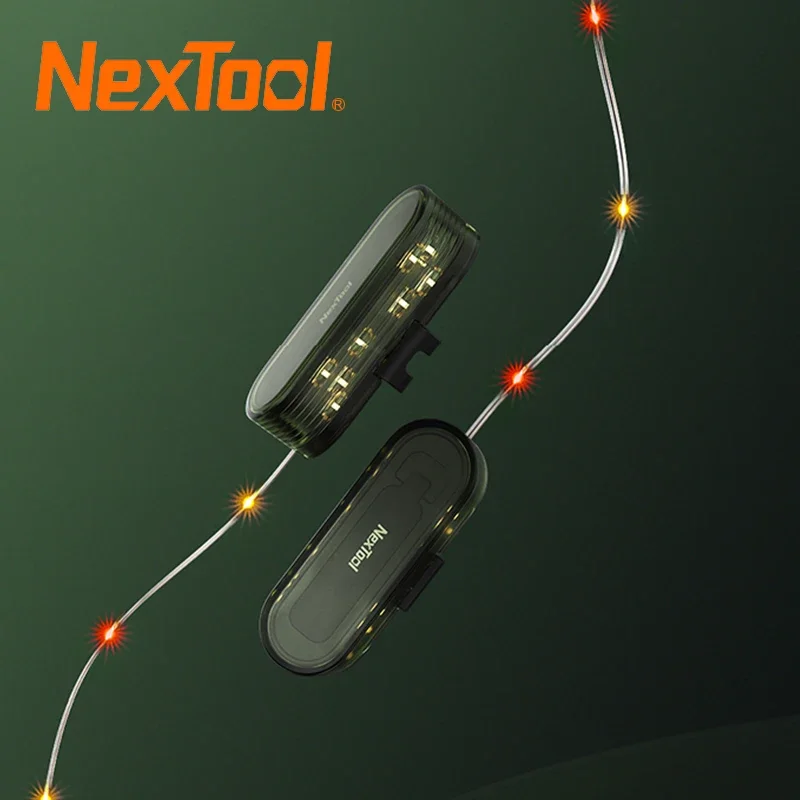 

Newest NexTool Multi-functional Twinkle Light Outdoor Camping Atmosphere Lamp Cycling Warning lights with 2M Strip Waterproof