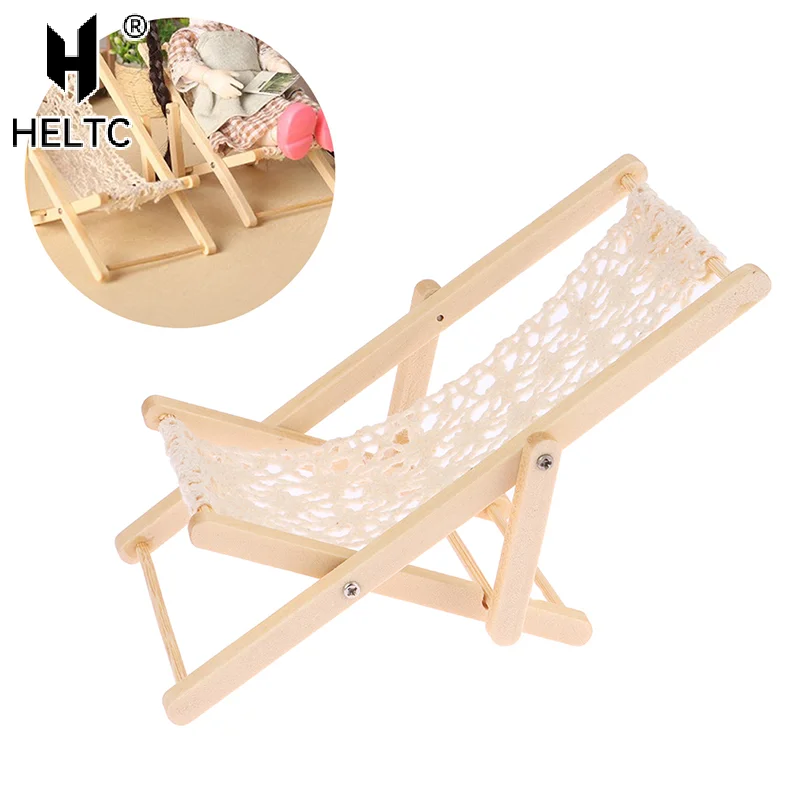 1/12 Dollhouse Foldable Deck Chair Dollhouse  Deck Chair Model Doll House Mini Furniture Accessories