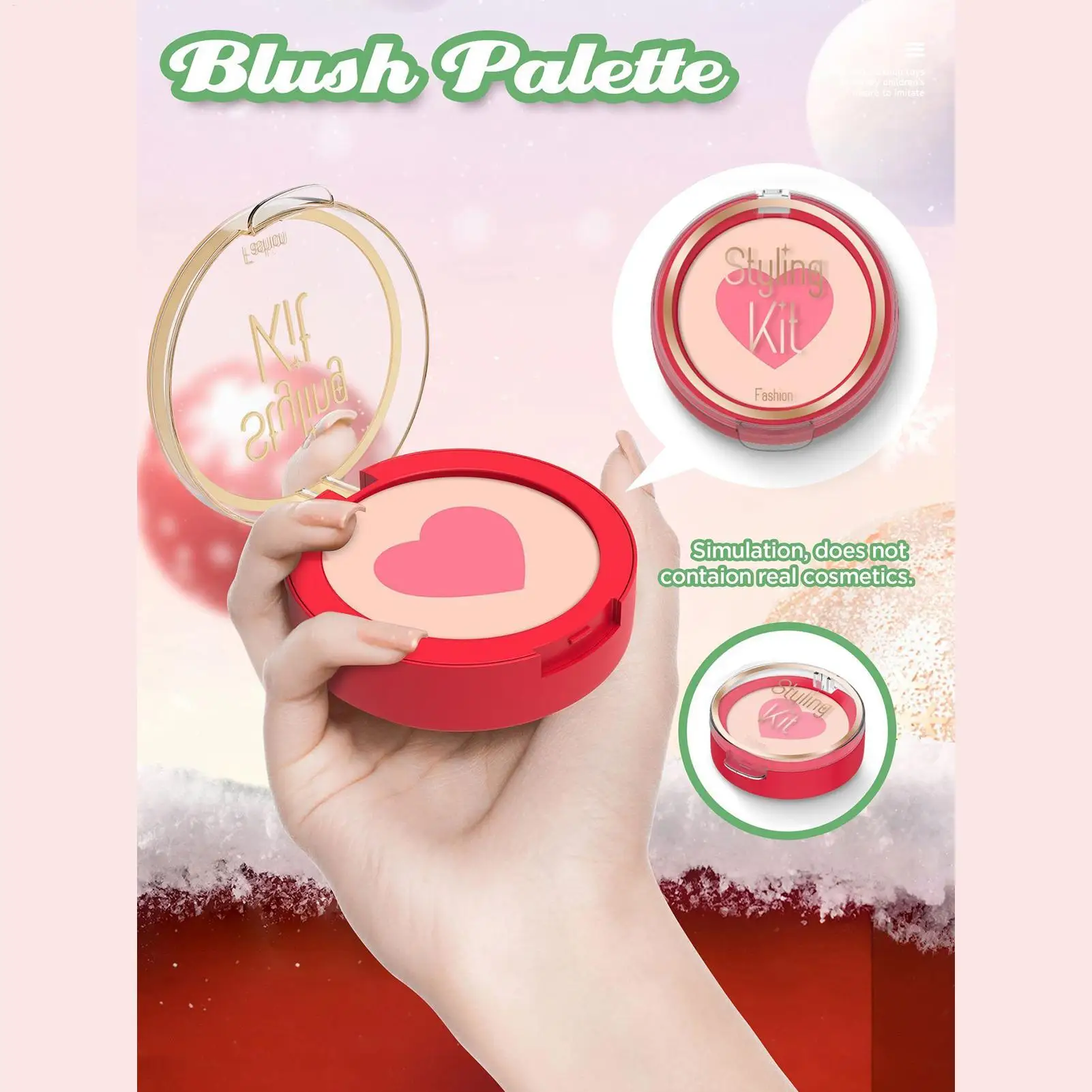 Pretend Makeup Girls Christmas Fake Cosmetic Set Realistic Toddler Pretend Play Makeup Kit For Birthday Christmas Preschool