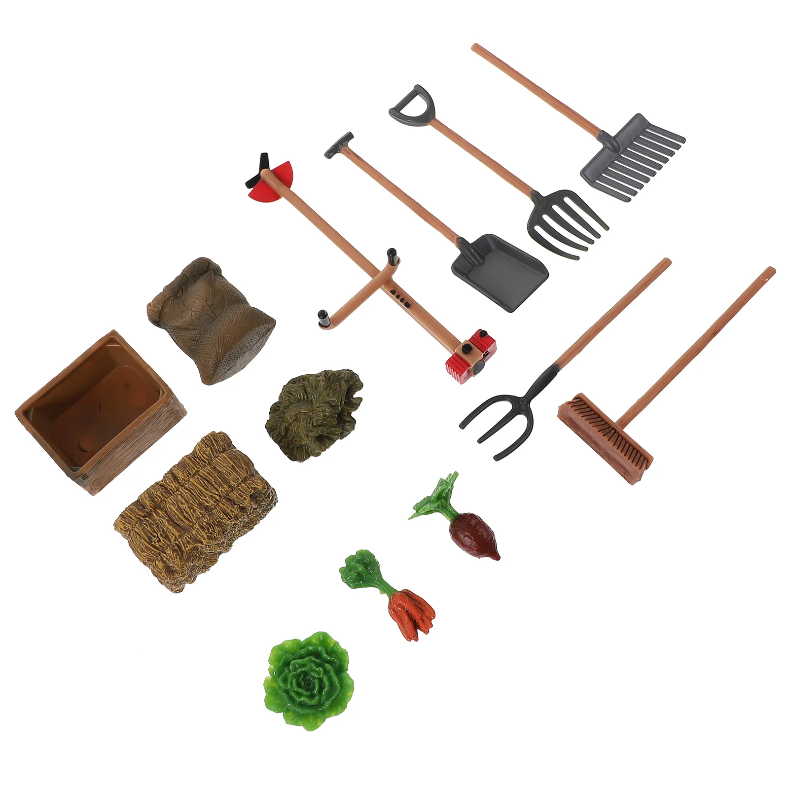 13 Pcs Kids Farm Tool Model Mini nament for Landscape Sand Table Props Farm Decor Toy for Kids' Parties