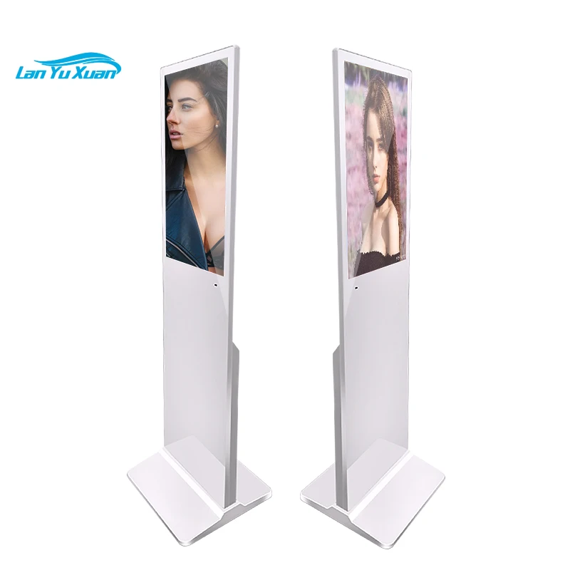 حامل أرضي عمودي داخلي كشك لافتات رقمية ، أندرويد ، واي فاي ، كشك إعلانات LCD ، 32 إلى 55"