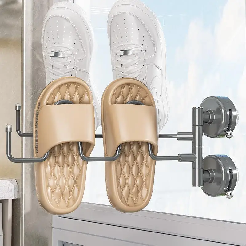 no-drill-iron-window-shelf-shoe-drying-rack-multi-functional-laundry-holder-foldable-balcony-wall-mounted-storage-organizer
