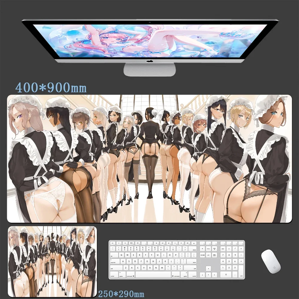 Bantalan Mouse Anime seksi Hentai mousepad besar alas Mouse komputer besar alas meja gadis cantik gadis lucu