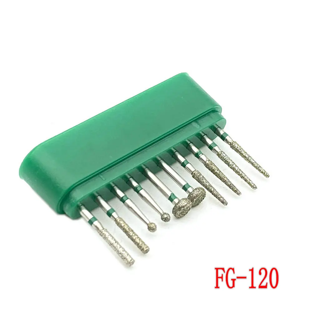 10 Chiếc/Bộ Nha Khoa Kim Cương Burs Cho Răng Sứ Gốm Sứ Hợp Đánh Bóng Denta FG Khoan Cho Tốc Độ Cao Tay đánh Bóng