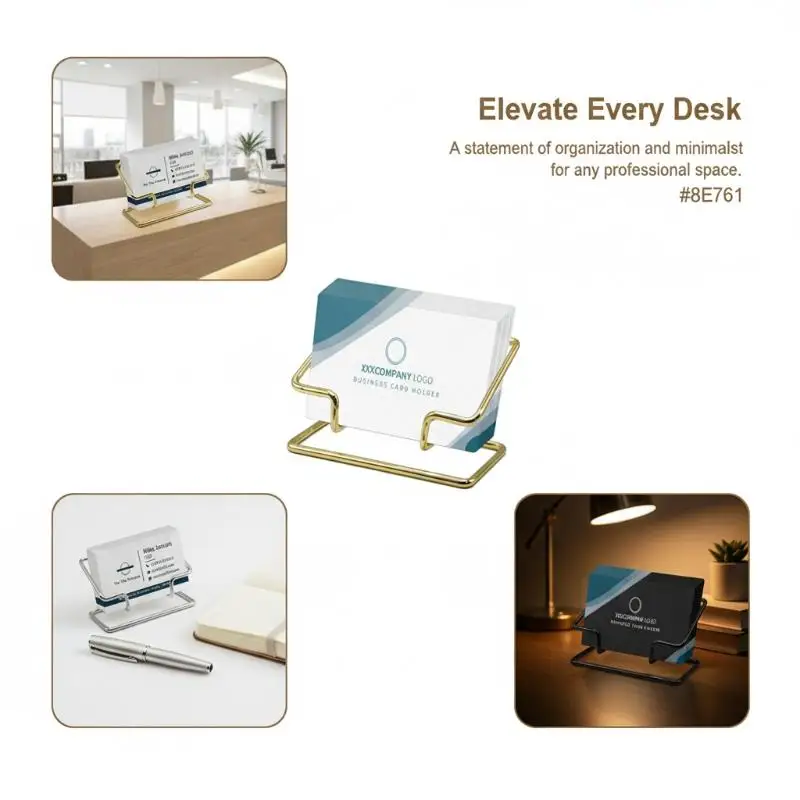 

Business Card Holder Desktop Organizer Clear Acrylic 2-Tier Stand Perfect For Reception Office Meeting Room