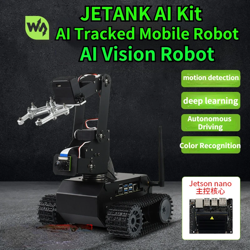 Waveshare JETANK AI Kit AI Tracked Mobile Robot AI Vision Robot Based on NVIDIA Jetson Nano Developer Kit AI Intelligent Robots