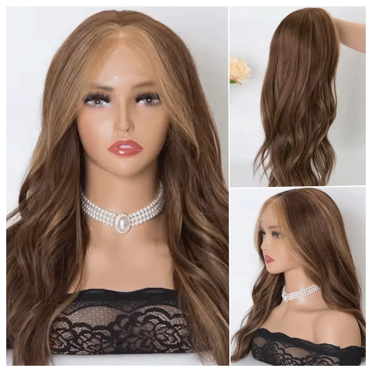

Длинный парик с объемной волной, светлые парики, мягкий синтетический парик спереди, для женщин, косплей, ежедневный парик, термостойкий