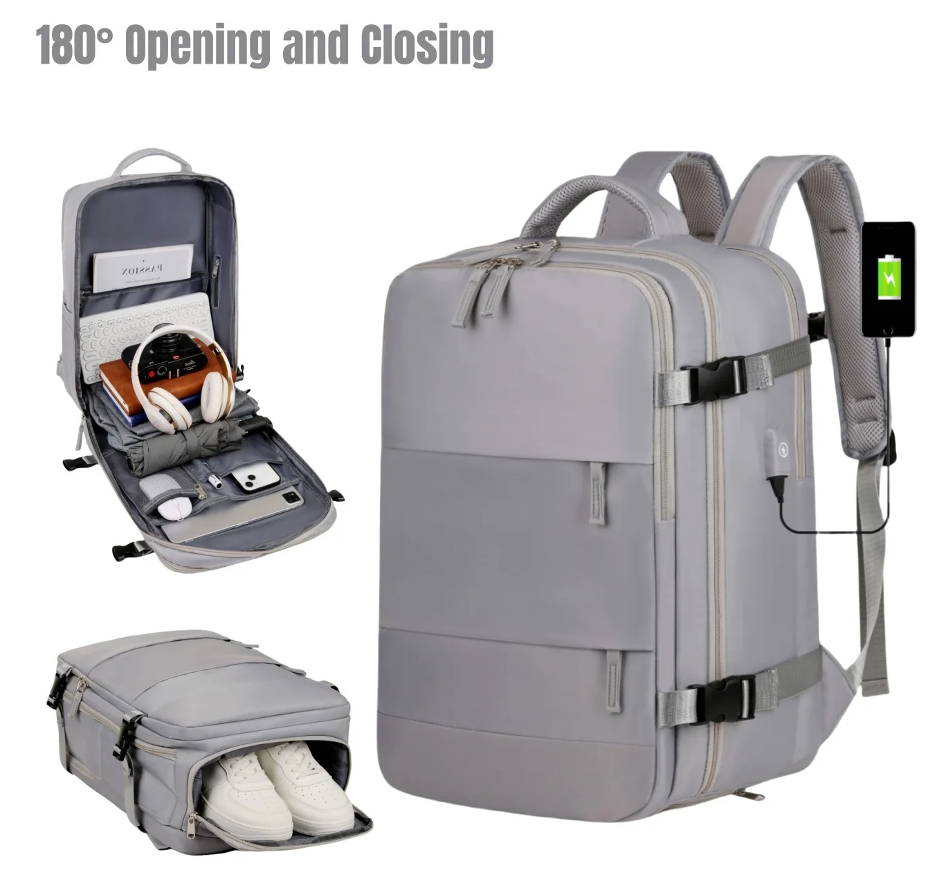 Mochila de gran capacidad 45cm x 30cm x 18cm, bolsa de cabina, mochila de viaje para hombres y mujeres, equipaje de mano, mochila para ordenador portátil de ocio, mochila escolar