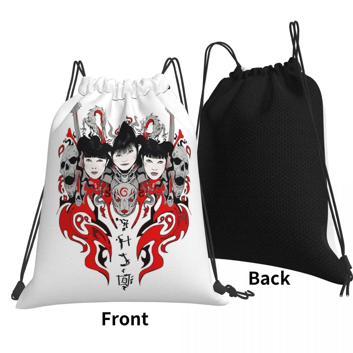 Drogon's Echo Ghostly Fire Dragon Backpacks Portable Drawstring Bags Shoes Bag Book Bags for Man Woman Students