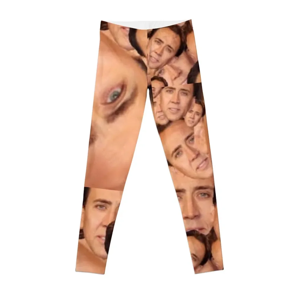 

nicolas cage meme photo collage Leggings Fitness clothing sports for push up push up fitness Womens Leggings